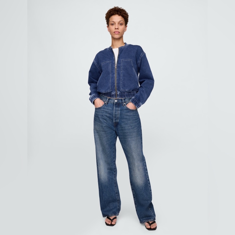 Gap Knit Denim Bomber Jacket